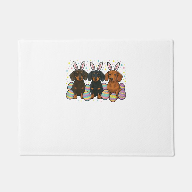 Dachshund Ostern T-Shirt Fußmatte (Vorderseite)