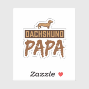 Dachshund Papa Vintage Gravur Hund Papa Design_1 Aufkleber