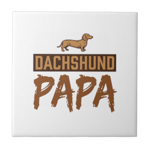 Dachshund Papa Vintage Gravur Hund Papa Design_1 Fliese