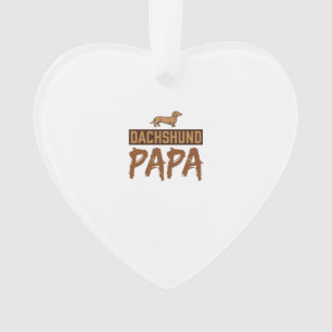 Dachshund Papa Vintage Gravur Hund Papa Design_1 Ornament