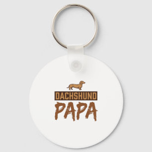 Dachshund Papa Vintage Gravur Hund Papa Design_1 Schlüsselanhänger