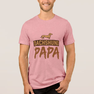 Dachshund Papa Vintage Gravur Hund Papa Design_1 Tri-Blend Shirt