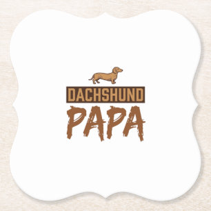Dachshund Papa Vintage Gravur Hund Papa Design_1 Untersetzer