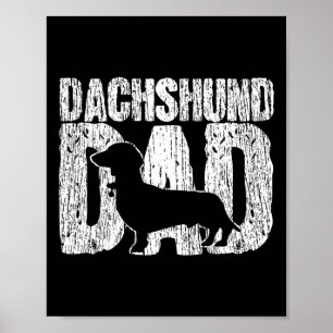 Dachshund Papa Wiener Vater Vatertag Vintage Gesch Poster