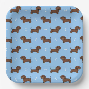 Dachshund-Papierteller, Hundegeburtstagsfeier Pappteller