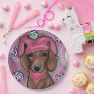 Dachshund Pappteller