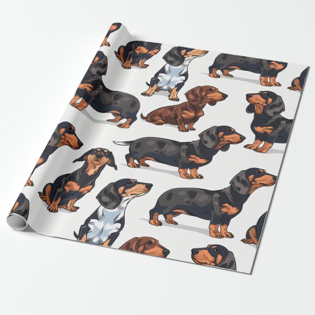 Dachshund-Parade-Geschenkpapier Geschenkpapier (Ungerollt)