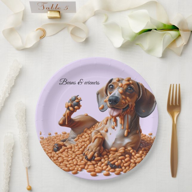 Dachshund-Party Pappteller (Hochzeit)