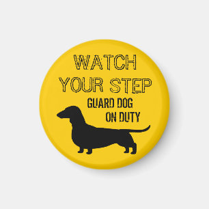 Dachshund Pass Auf Lustiges Design Magnet