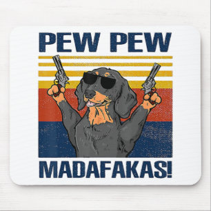 Dachshund Pew Pew Vintage Mousepad