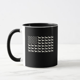 Dachshund Pfotenabdruck Amerikanische USA-Flagge Tasse