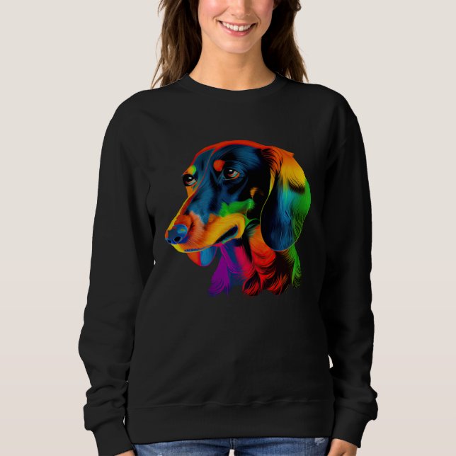 Dachshund Pop Colorful  Dachshund Sweatshirt (Vorderseite)