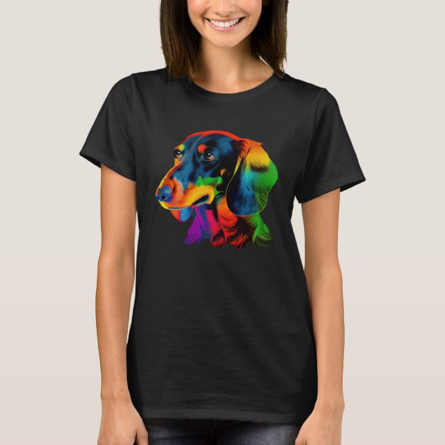 Dachshund Pop Colorful  Dachshund T-Shirt (Vorderseite)