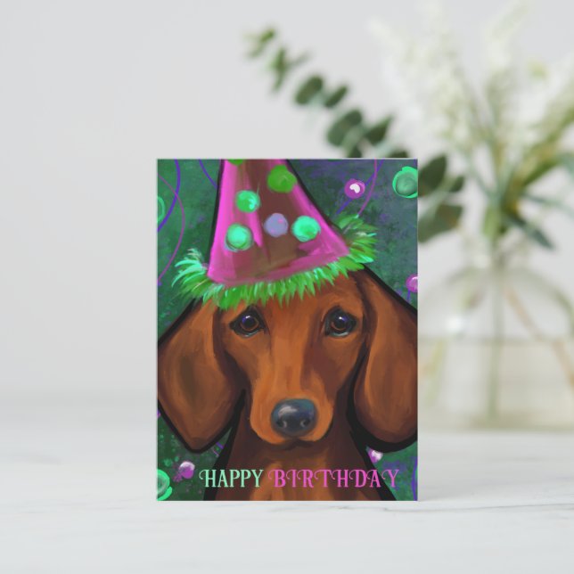 DACHSHUND  POSTKARTE (Stehend Vorderseite)