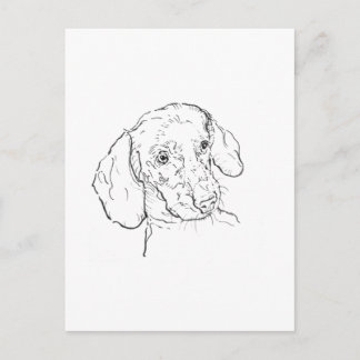 Dachshund-Postkarte – Illustration eines Wursthund Postkarte