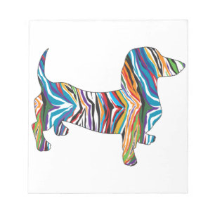 Dachshund - Psychedelic Zbra Doxie Notizblock
