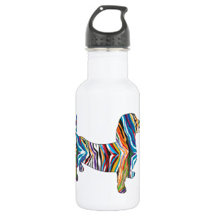 Dachshund - Psychedelisches Zebra Doxie Trinkflasche