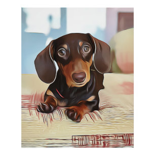 Dachshund Puppy Sits On A Sofa Fotodruck