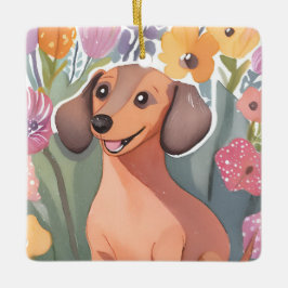 Dachshund Puppy | Watercolor Dog Pet Keramikornament