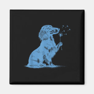 Dachshund pustet Wünsche Löwenzahn süßer Haustierl Magnet