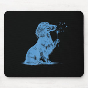 Dachshund pustet Wünsche Löwenzahn süßer Haustierl Mousepad