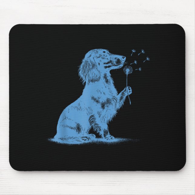 Dachshund pustet Wünsche Löwenzahn süßer Haustierl Mousepad (Vorne)