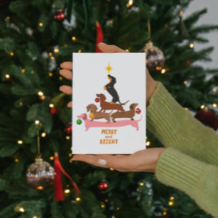 Dachshund-Pyramide Weihnachtsbaum Anhänger Xmas Feiertagskarte