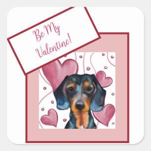 Dachshund quadratischer aufkleber