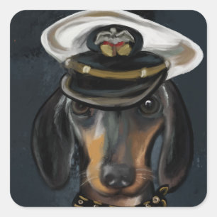 Dachshund Quadratischer Aufkleber