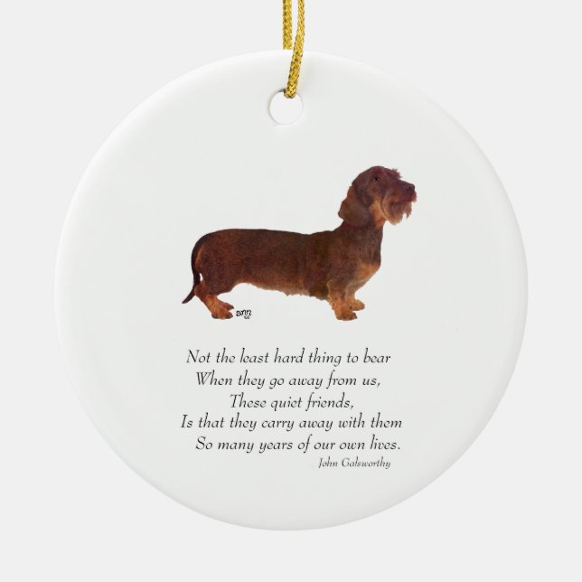 Dachshund Rainbow Bridge Keramikornament (Vorne)