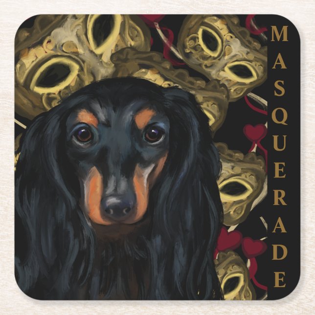 DACHSHUND     RECHTECKIGER PAPPUNTERSETZER (Vorderseite)