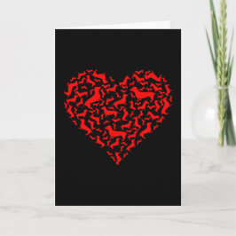 dachshund red heart gift for valentite day karte