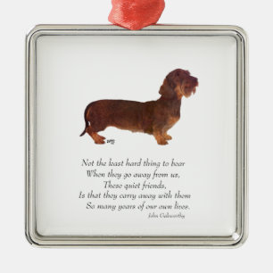 Dachshund Regenbogenbrücke Silbernes Ornament