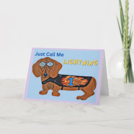 Dachshund Renn Hund NENNE MICH EINFACH BLITZ! Karte