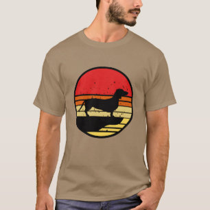Dachshund Retro-Hund Tiere Wursthund Hundchen 80er T-Shirt