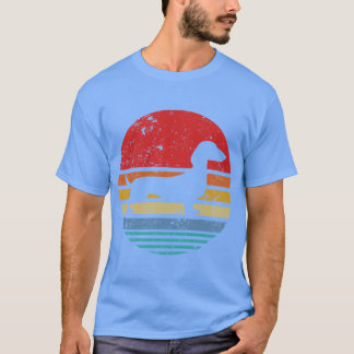 Dachshund Retro Sonnenuntergang Hund Daschund Mädc T-Shirt
