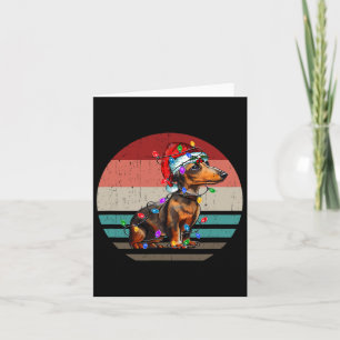 Dachshund Retro Vintage Frohe Weihnachten Xmas Wei Karte