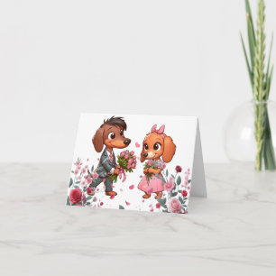 Dachshund-Rosen Valentinstagskarte Karte