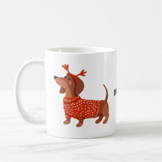 Dachshund roter Pullover Sausage Dog Liebhaber Kaf Kaffeetasse