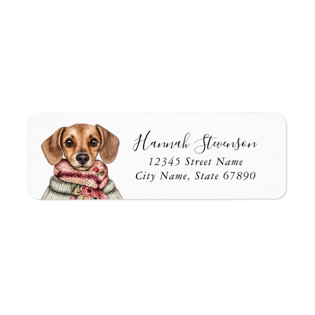 Dachshund-Rücksende-Adressetiketten (Vorne)