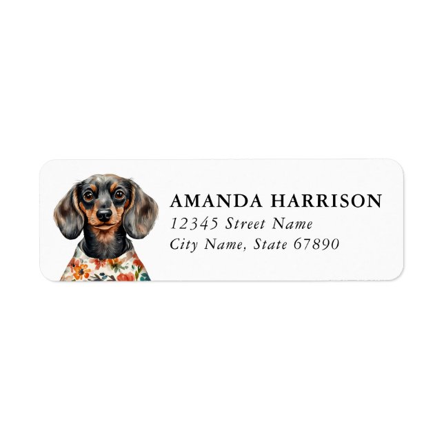 Dachshund-Rücksende-Adressetiketten (Vorne)