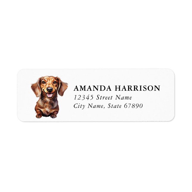 Dachshund-Rücksendeadressetiketten (Vorne)