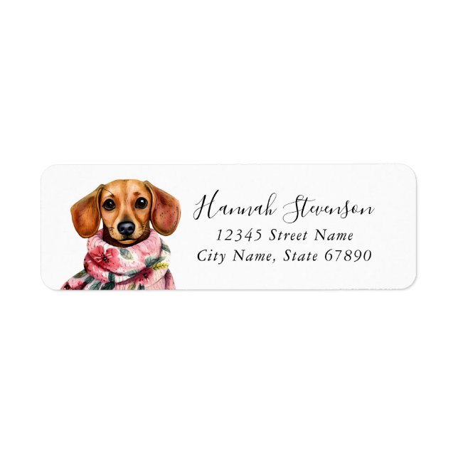 Dachshund-Rücksendeadressetiketten (Vorne)