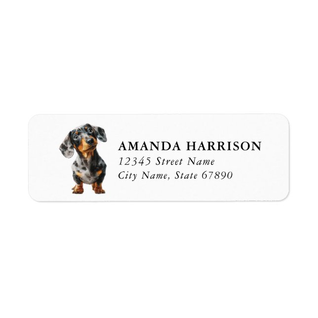 Dachshund-Rücksendeadressetiketten (Vorne)