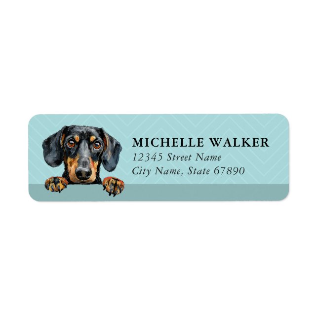 Dachshund-Rücksendeadressetiketten (Vorne)