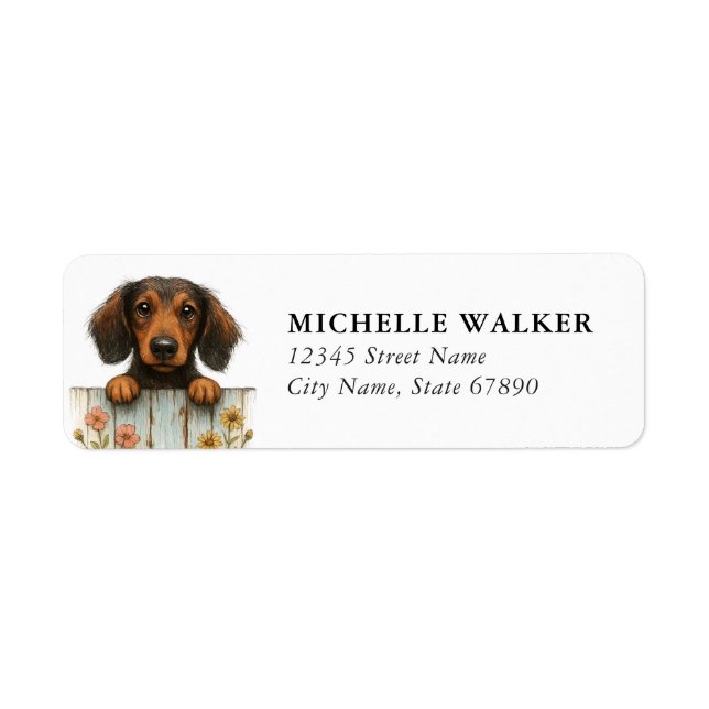 Dachshund-Rücksendeadressetiketten (Vorne)