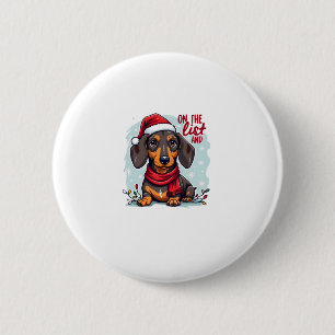 Dachshund Santa auf der Liste der Ungezogenen Dach Button