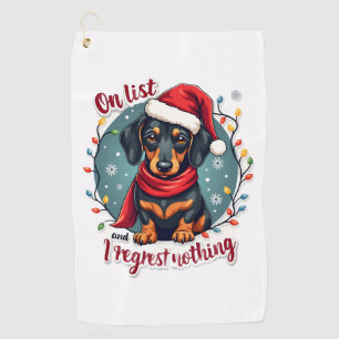 Dachshund Santa auf der Liste der Ungezogenen Dach Golfhandtuch
