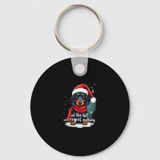 Dachshund Santa auf der Liste der Ungezogenen Dach Schlüsselanhänger