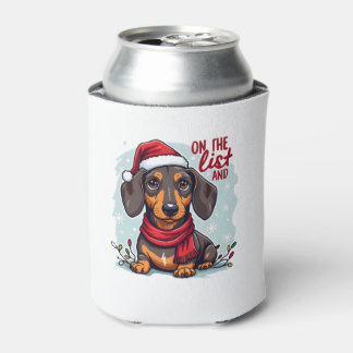 Dachshund Santa auf der unartigen Liste Dachshund  Dosenkühler